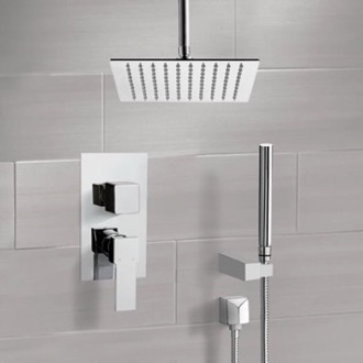 Shower Faucet Ceiling Rain Shower System with Handheld, Rain Shower Head, Shower Faucet Set Remer SFH42